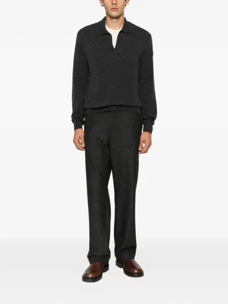 Tricou polo Moncler cu autograf gri