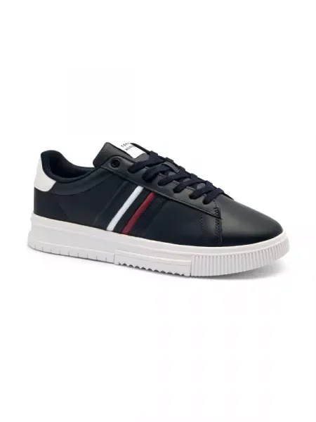 Tommy Hilfiger Bőr sneakers tornacipő kék