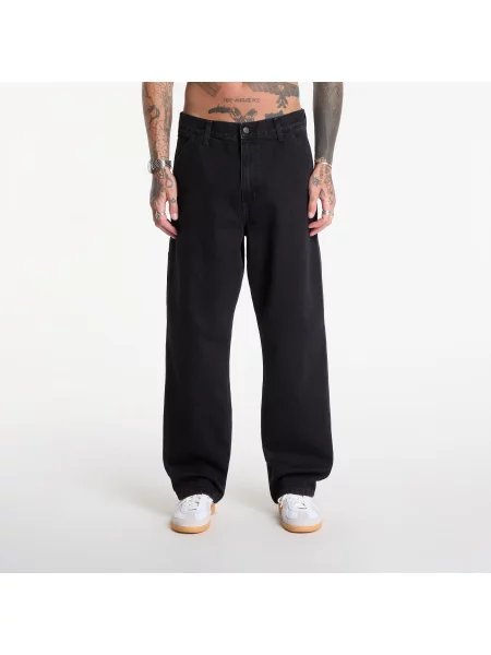 Τζιν Carhartt WIP Single Knee Pant Black Stone Washed 32 μαύρο