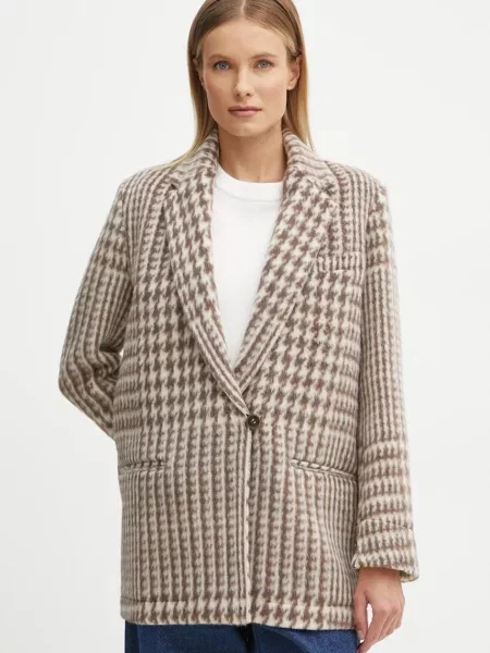 Forte Forte geaca de lana un singur rand de modelator coat bej