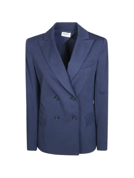 Sacou Weekend Max Mara din jerseu cu două rânduri de nasturi albastru