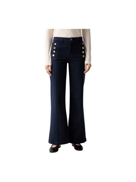 ViCOLO jeansy wide leg niebieskie