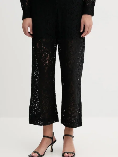 Dkny pantaloni drept high waist negru