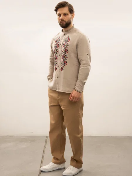 Svarga Вишита сорочка Льон сірий