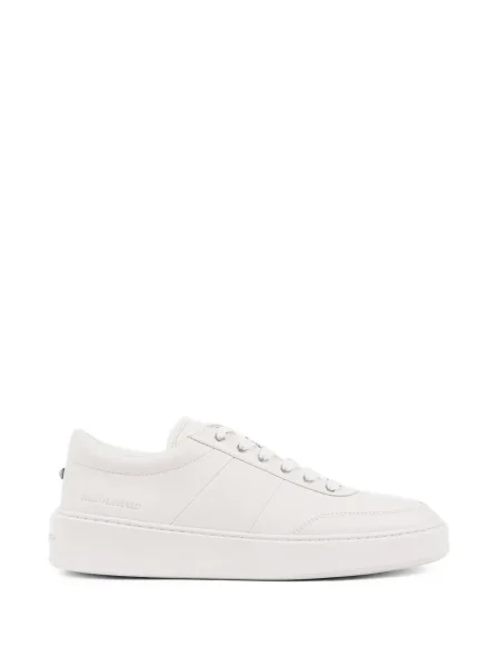Sneakerși Karl Lagerfeld cu șireturi din dantelă alb