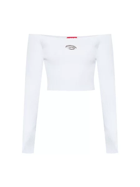 Sweter Diesel z logo biały
