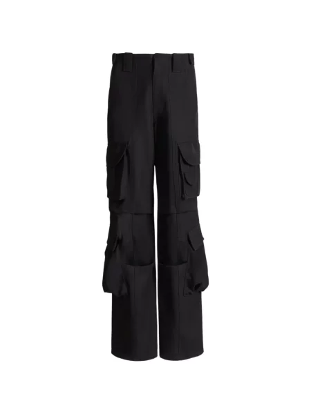 Pantaloni cargo Balmain de lână negru