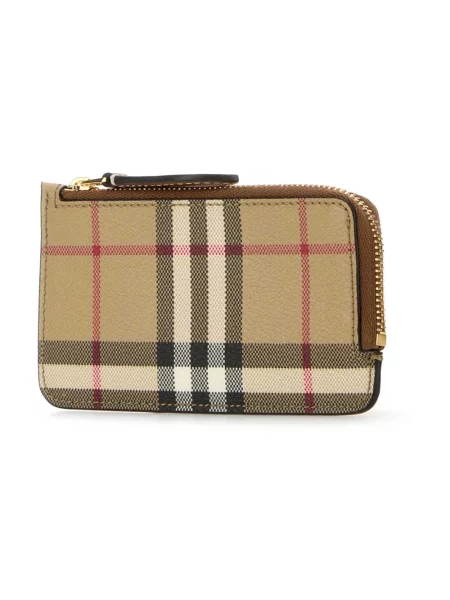 Portfel Burberry z nadrukiem płócienny beżowy