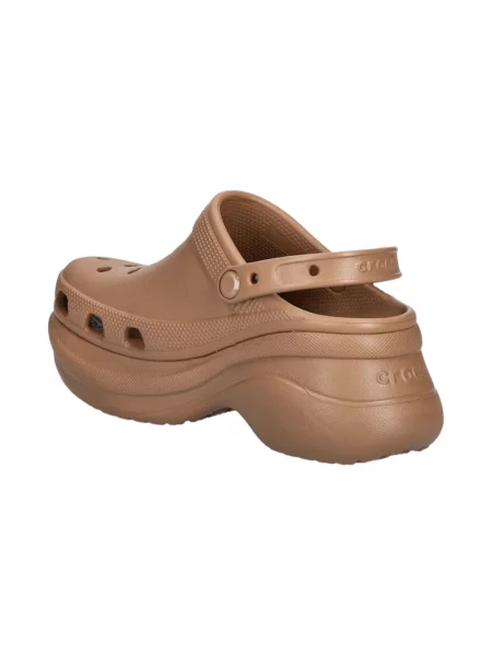 Crocs klapki Classic Bae Clog na platformie brązowy