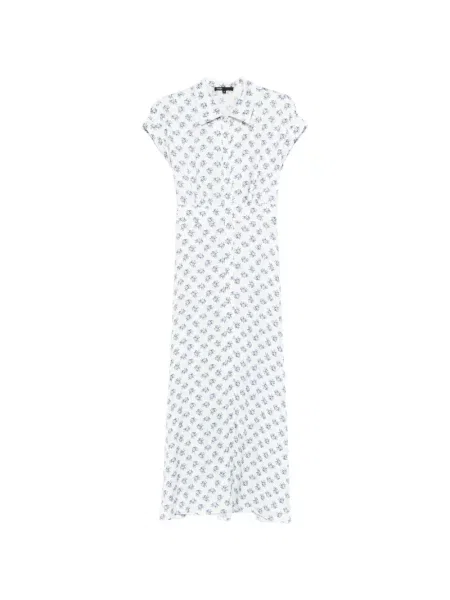 Maxi rochie maxi Maje cu model floral de costum alb