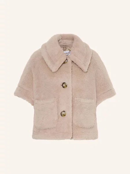 Max Mara Kamizelka Z Sztucznego Futra New Terzo Z Alpaką beige beżowa