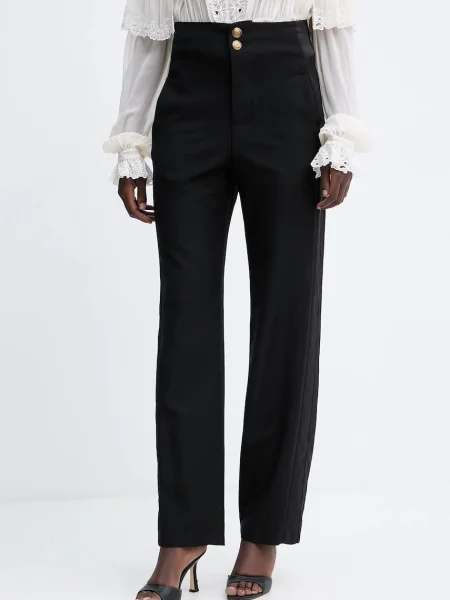 Twinset pantaloni din lână negru