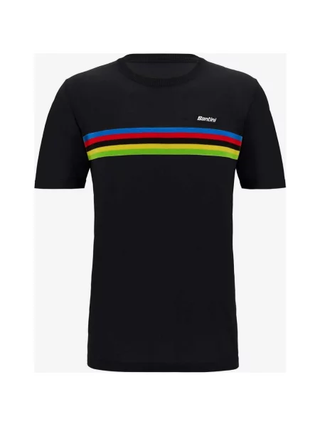 Koszulka Santini X UCI World Champion krótki rękawe tęczowa XXS czarna