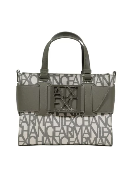 Torebka Armani Exchange z nadrukiem zielona