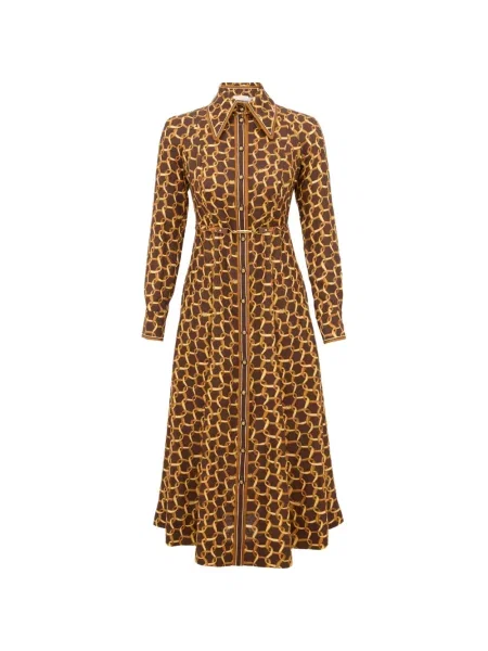 Rochie midi Zimmermann cu imagine maro