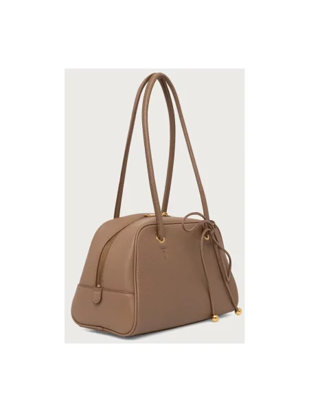 Furla Torebka Poppy M Shoulder Bag Beżowy brązowa