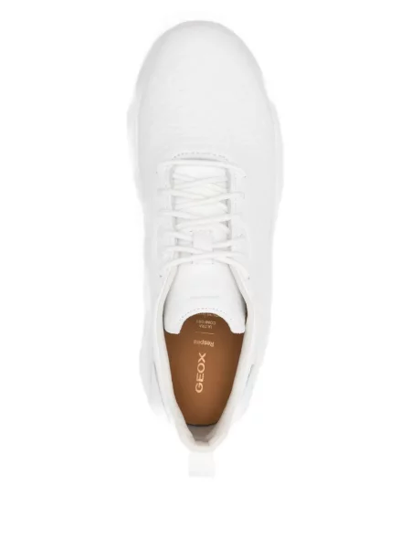 Sneakerși Geox cu șireturi din dantelă alb