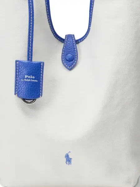 Πλεκτή μακρύς φόρεμα σε στυλ πουκάμισου Polo Ralph Lauren με halter λαιμόκοψη λευκό