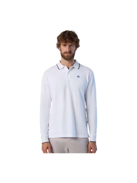 Długi polo North Sails z długim rękawem białe