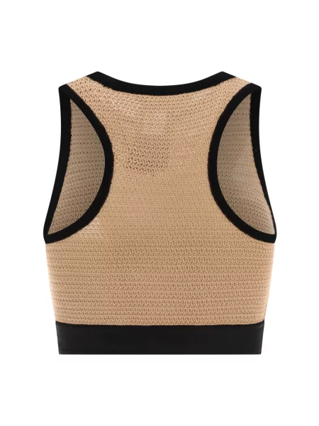 Dzianinowy top Palm Angels beżowy