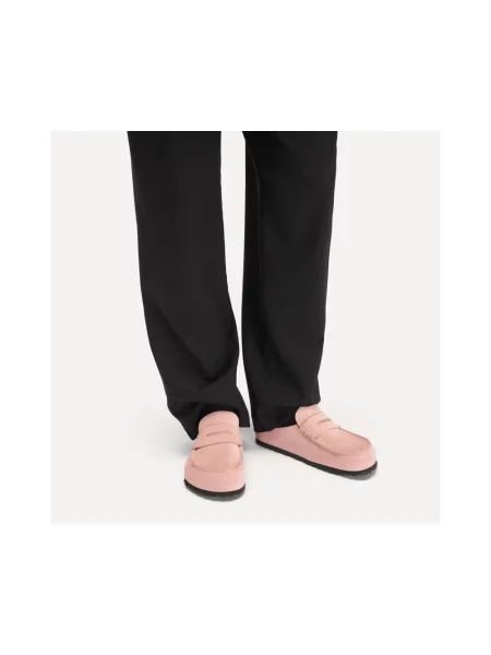 Klapki Birkenstock skórzane różowe