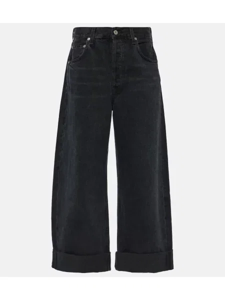 Široke kavbojke Citizens Of Humanity z visokim pasom modra