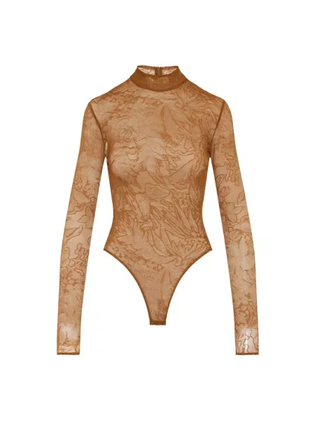 Koszulka David Koma koronkowa brązowa