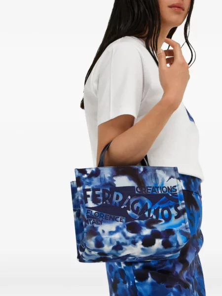 Shopper kabelka Ferragamo modrá