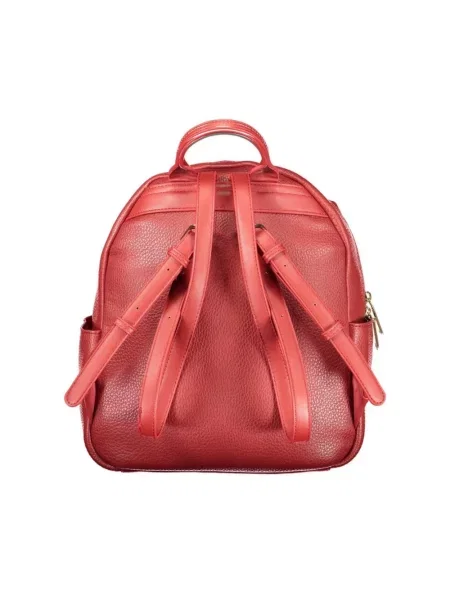 Lniany lekki plecak Valentino By Mario Valentino czerwony