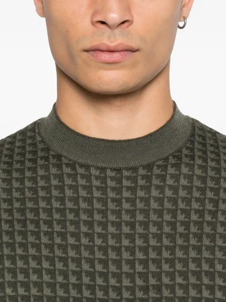 Вълнен пуловер Emporio Armani зелено