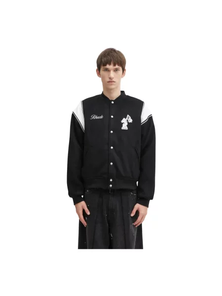 Kurtka bomber Rhude wełniany czarny