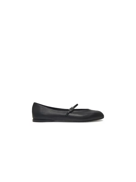 Kožené baleríny Max Mara MMBALLET černá