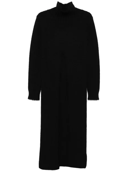 Dzianinowa maksi sukienka maxi Jil Sander garniturowa czarna