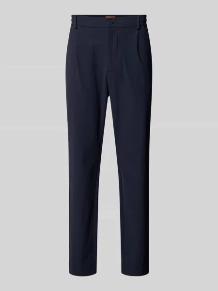 Spodnie w kroju slim fit z z lamówką na pośladkach Cruna granatowe