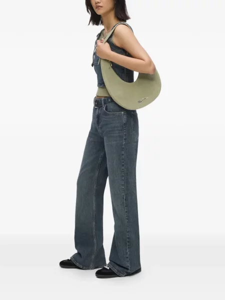 Велурена чанта Karl Lagerfeld Jeans зелено