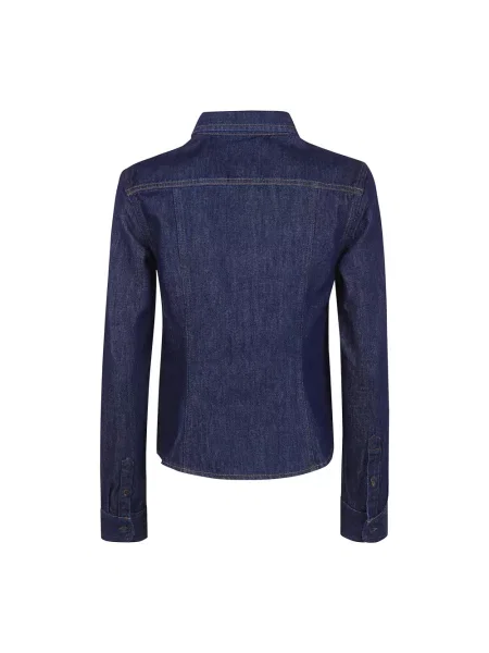 Bluzka Dries Van Noten z kieszeniami na piersi niebieska