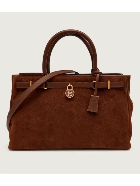 Tommy Hilfiger Táska American Icon Tote Suede barna