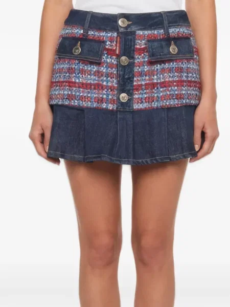 Μίνι φούστα Dsquared2 tweed μπλε