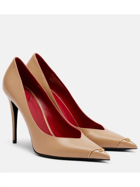 Pantofi cu toc Valentino Garavani din piele bej