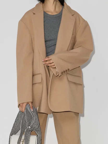Jednořadé sako Frankie Shop hnědé
