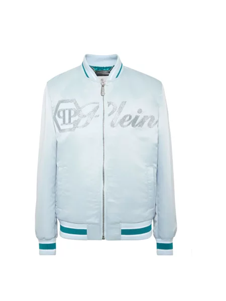Kurtka bomber Philipp Plein z logo niebieski