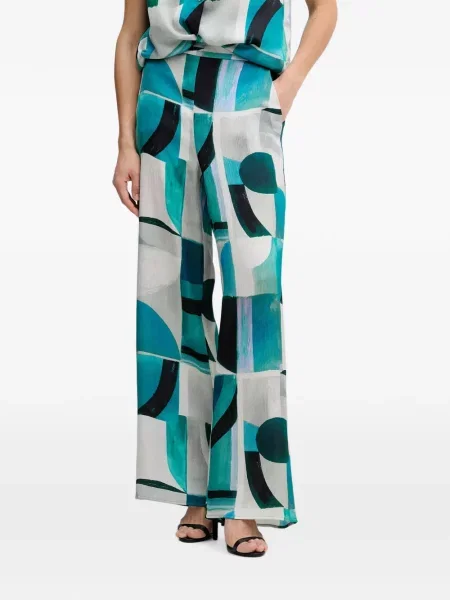 Pantaloni palazzo Joseph Ribkoff cu imagine cu imprimeu abstract albastru