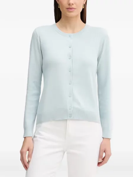 Pulover Benetton cu decolteu în V albastru