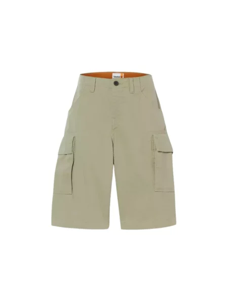 Krótkie szorty cargo Timberland z twillu zielone