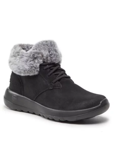 SKECHERS Šnurovacie členkové čižmy čierna
