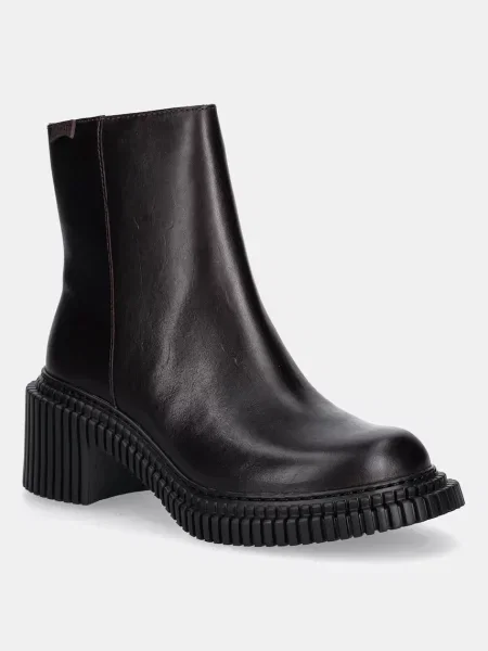 Camper cizme de piele Pix London cu drept bordo