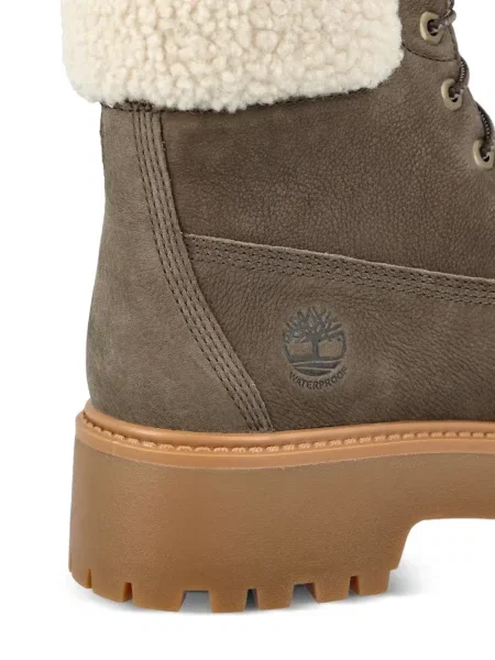 Botine Timberland cu platformă streetstyle cu strasuri maro