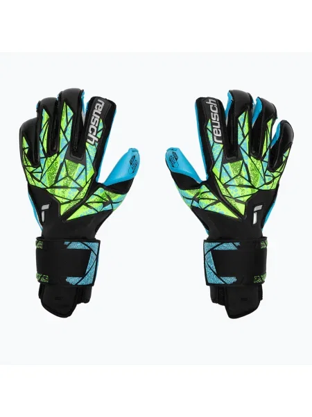Вратарски ръкавици Reusch Attrakt Aqua Evolution черни/флуоресцентни/аква черно
