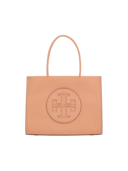 Shopperka Tory Burch skórzana beżowa