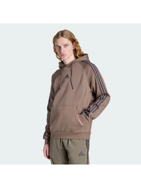 Bluza z kapturem Adicolor Teamgeist Cut Line brązowa